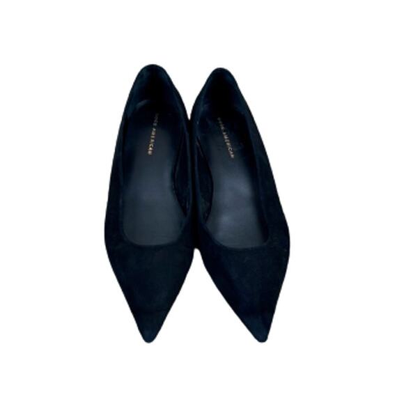 Good American Black Suede Pointed Toe Flat Shoes Size 12 - Picture 2 of 8